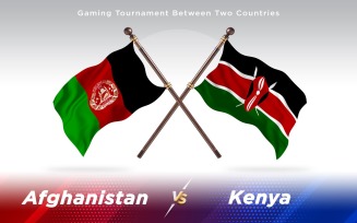 Afghanistan versus Kenya Two Countries Flags - Illustration