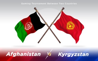 Afghanistan versus Kyrgyzstan Two Countries Flags - Illustration