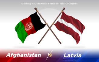 Afghanistan versus Latvia Two Countries Flags - Illustration