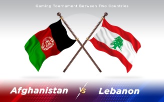 Afghanistan versus Lebanon Two Countries Flags - Illustration
