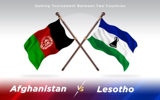 Afghanistan versus Lesotho Two Countries Flags - Illustration