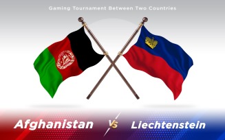 Afghanistan versus Liechtenstein Two Countries Flags - Illustration