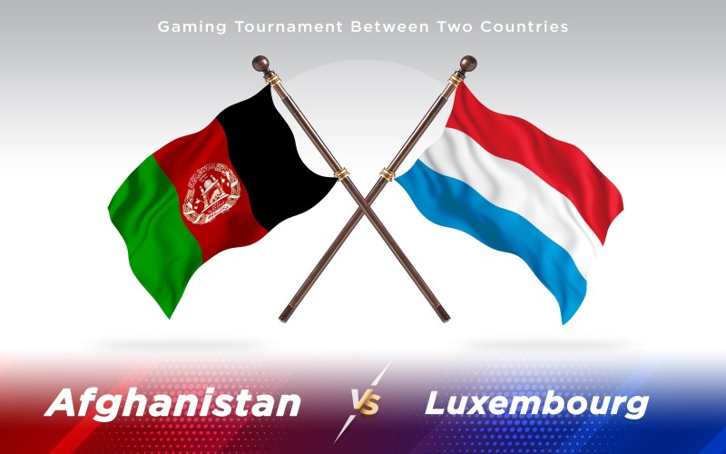 Afghanistan versus Luxembourg Two Countries Flags - Illustration