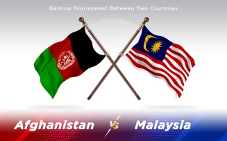 Afghanistan versus Malaysia Two Countries Flags - Illustration