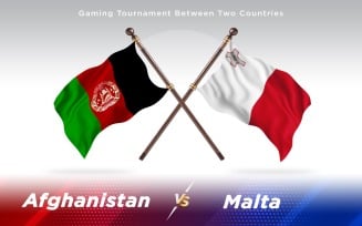 Afghanistan versus Malta Two Countries Flags - Illustration