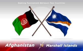 Afghanistan versus Marshall Islands Two Countries Flags - Illustration