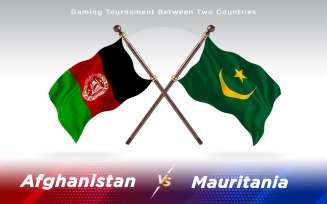Afghanistan versus Mauritania Two Countries Flags - Illustration