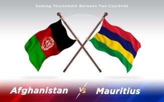 Afghanistan versus Mauritius Two Countries Flags - Illustration