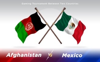 Afghanistan versus Mexico Two Countries Flags - Illustration