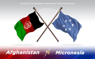 Afghanistan versus Micronesia Two Countries Flags - Illustration