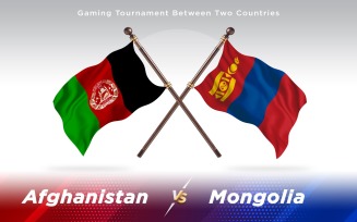 Afghanistan versus Mongolia Two Countries Flags - Illustration