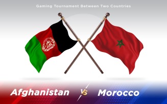 Afghanistan versus Morocco Two Countries Flags - Illustration