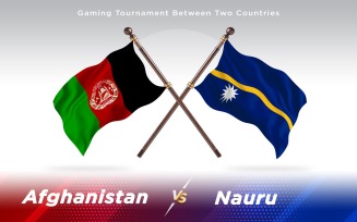 Afghanistan versus Nauru Two Countries Flags - Illustration