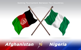 Afghanistan versus Nigeria Two Countries Flags - Illustration
