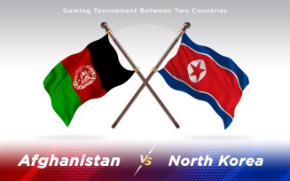 Afghanistan versus North Korea Two Countries Flags - Illustration