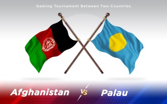 Afghanistan versus Palau Two Countries Flags - Illustration