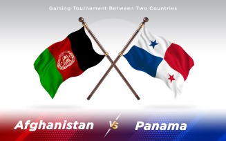 Afghanistan versus Panama Two Countries Flags - Illustration