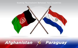 Afghanistan versus Paraguay Two Countries Flags - Illustration