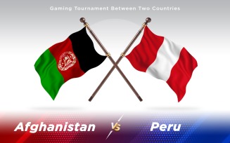 Afghanistan versus Peru Two Countries Flags - Illustration