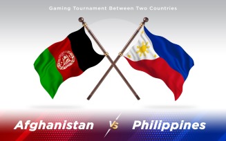 Afghanistan versus Philippines Two Countries Flags - Illustration