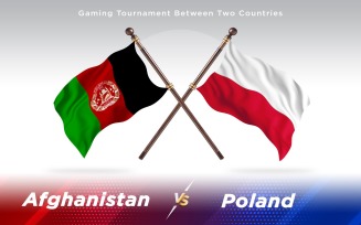Afghanistan versus Poland Two Countries Flags - Illustration