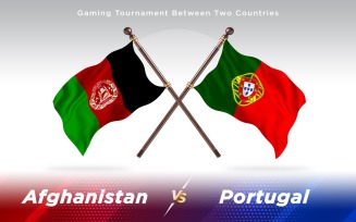 Afghanistan versus Portugal Two Countries Flags - Illustration