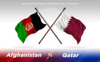 Afghanistan versus Qatar Two Countries Flags - Illustration