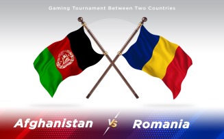 Afghanistan versus Romania Two Countries Flags - Illustration