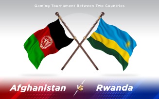 Afghanistan versus Rwanda Two Countries Flags - Illustration