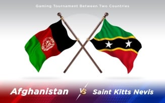 Afghanistan versus Saint Kitts and Nevis Two Countries Flags - Illustration