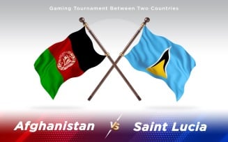 Afghanistan versus Saint Lucia Two Countries Flags - Illustration