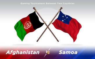 Afghanistan versus Samoa Two Countries Flags - Illustration