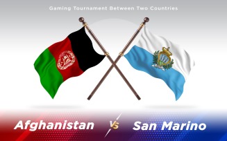 Afghanistan versus San Marino Two Countries Flags - Illustration