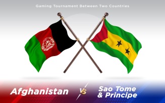 Afghanistan versus Sao Tome and Principe Two Countries Flags - Illustration