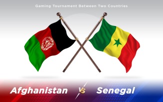 Afghanistan versus Senegal Two Countries Flags - Illustration