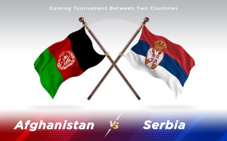 Afghanistan versus Serbia Two Countries Flags - Illustration