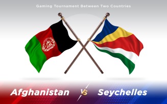 Afghanistan versus Seychelles Two Countries Flags - Illustration