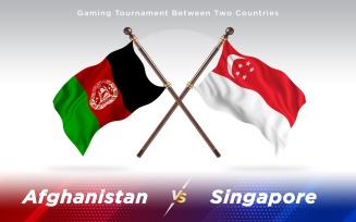 Afghanistan versus Singapore Two Countries Flags - Illustration