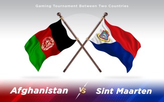 Afghanistan versus Sint Maarten Two Countries Flags - Illustration