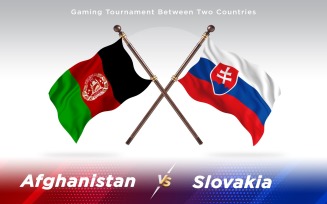 Afghanistan versus Slovakia Two Countries Flags - Illustration