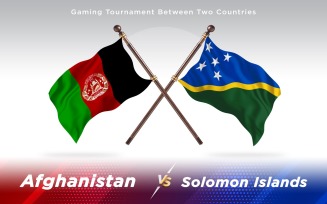 Afghanistan versus Solomon Islands Two Countries Flags - Illustration