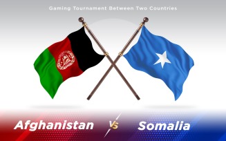 Afghanistan versus Somalia Two Countries Flags - Illustration