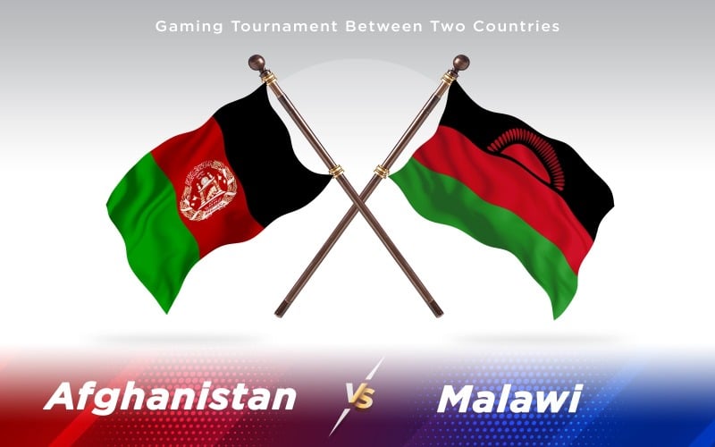 Afghanistan vs Malawi Two Countries Flags Background Design - Illustration