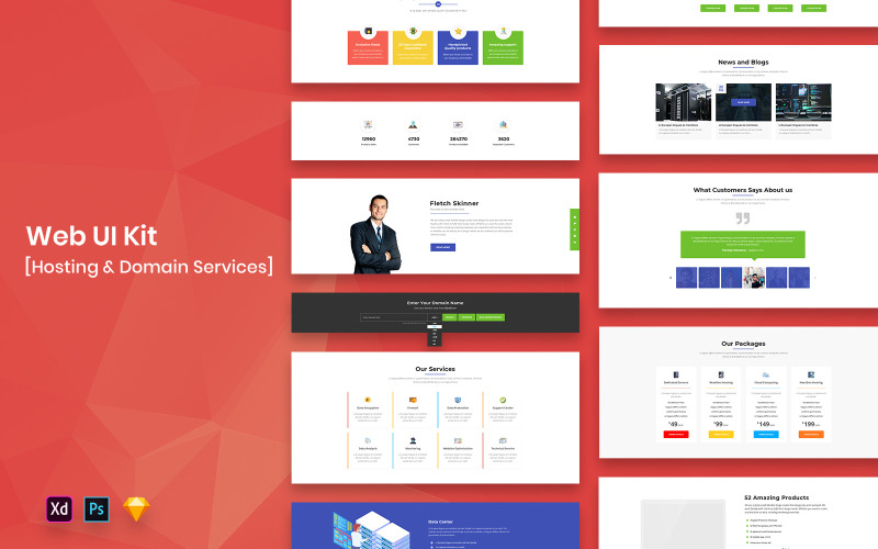Hosting Services Web UI Kit UI Element