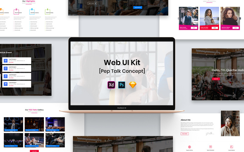 Pep Talk Speakers Web UI Kit UI Element