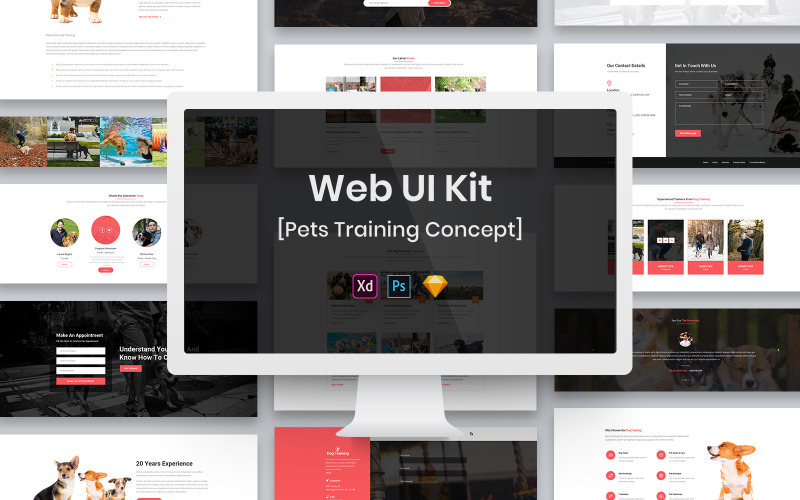 Pets Training Web UI Kit UI Element