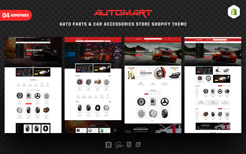 Reszponzív AutoMart - Auto Parts & Car Accessories Shopify sablon 157404