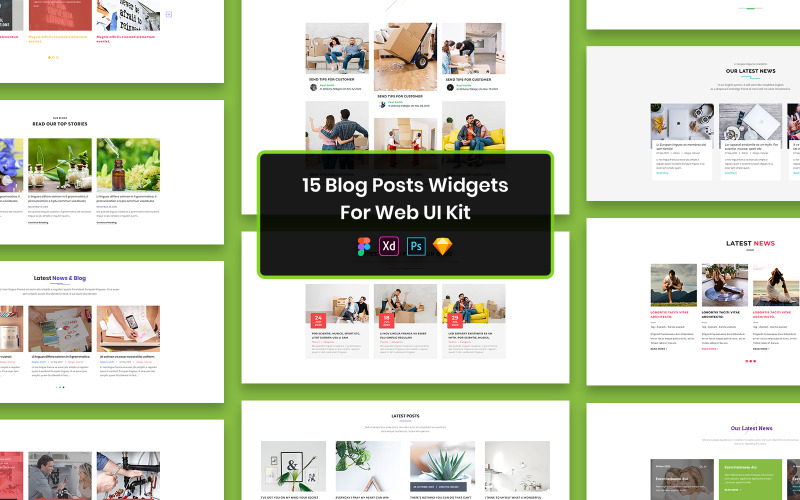 15 Blog Posts Widgets for Web UI Kit UI Element