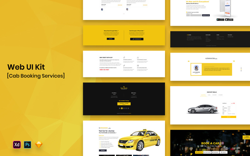 Cab Booking Web UI Kit UI Element