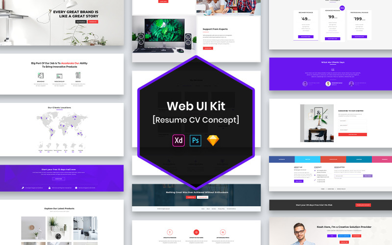 CV Resume Web UI Kit UI Element